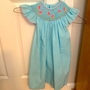 Watermelon smocked dress